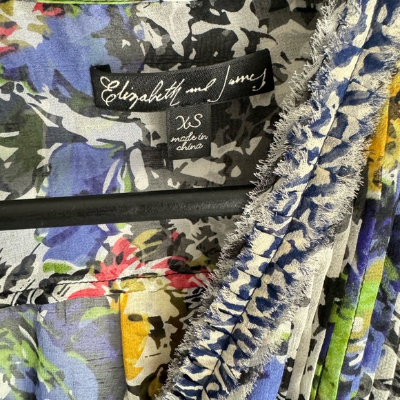 Elizabeth & James - Multicolor Floral Silk Semi-Sheer Butterfly Wing Top - Picture 5 of 5